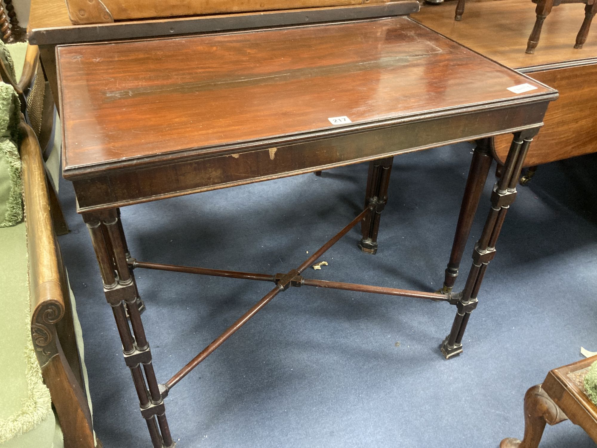 A George III design rectangular mahogany silver table, width 80cm, depth 50cm, height 74cm